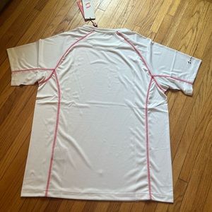 Savalino bowling dry fit shirt new with tags size medium white and red